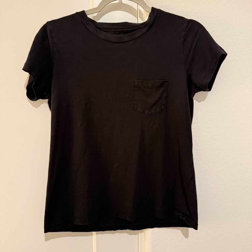 Madewell Black Crew Neck Pocket Tee
